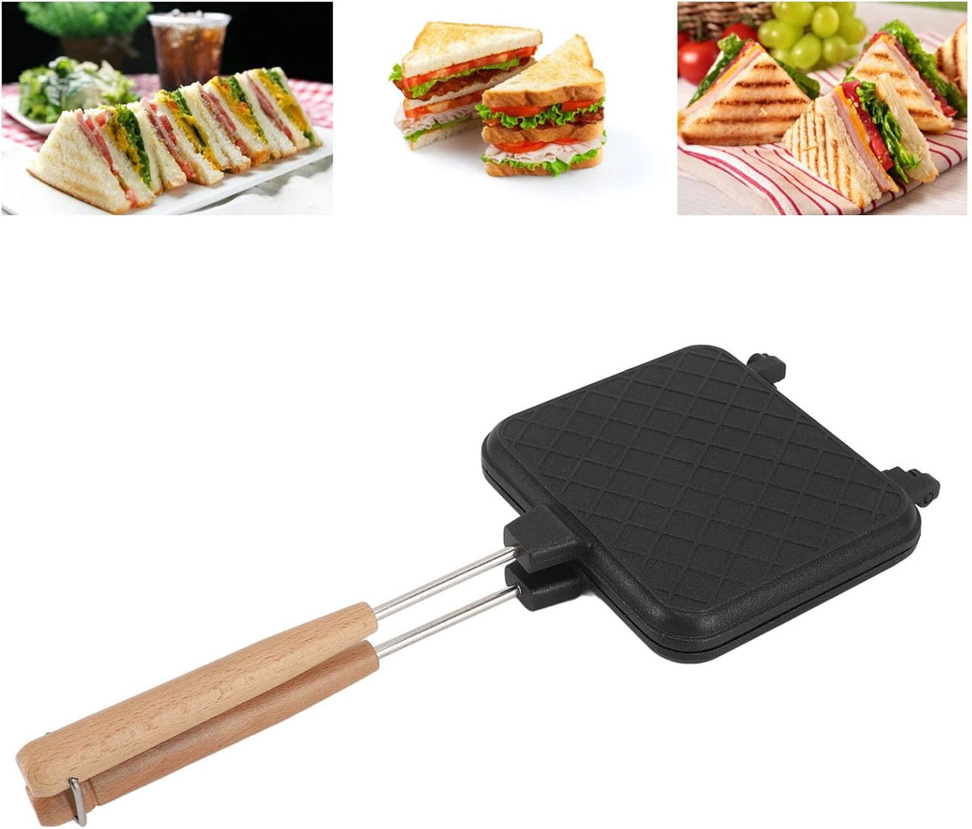 Doppelseitige Bratpfanne, Sandwichmaker, Kochtopf aus Aluminiumlegierung, Multifunktionales Design f