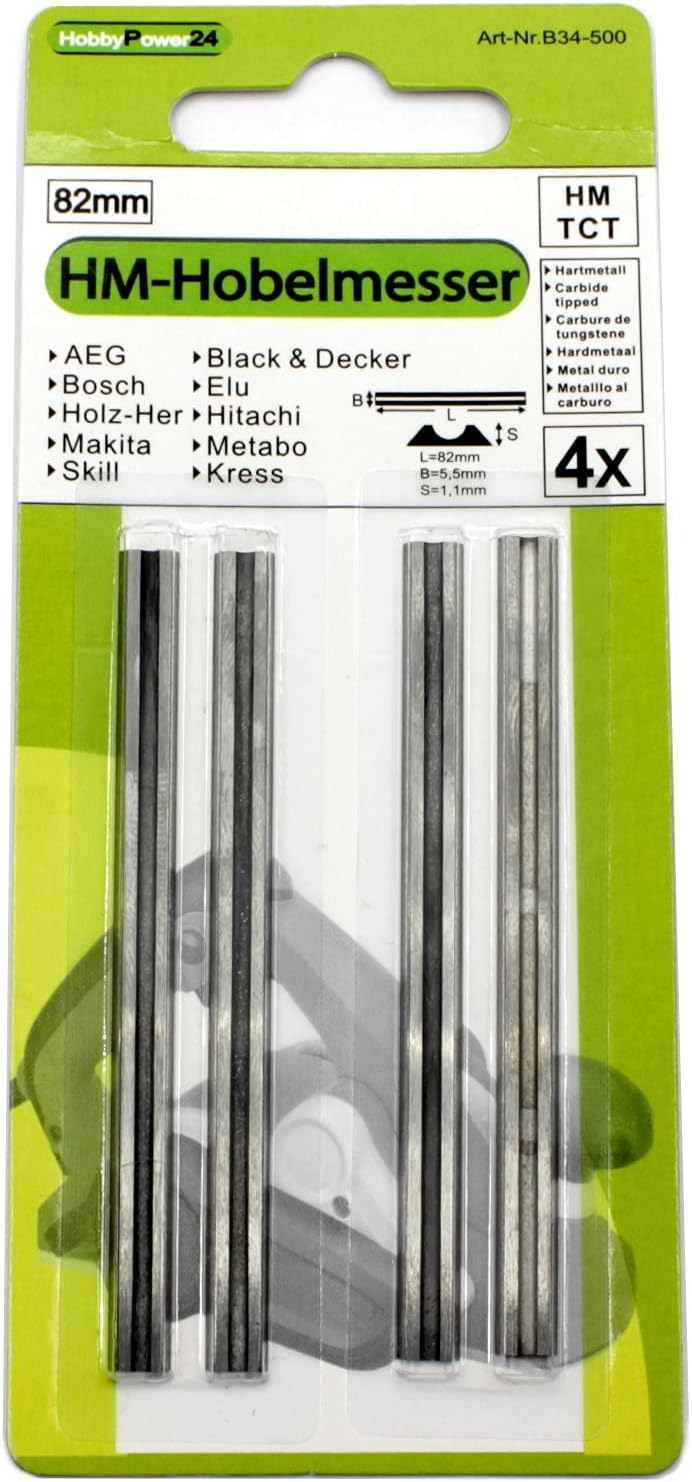 4 Stück HM Wendemesser/Hobelmesser für ELU Hobel 80,5mm MFF 40 / MFF 80 / HH15 / HH25 / HH40 / PF161