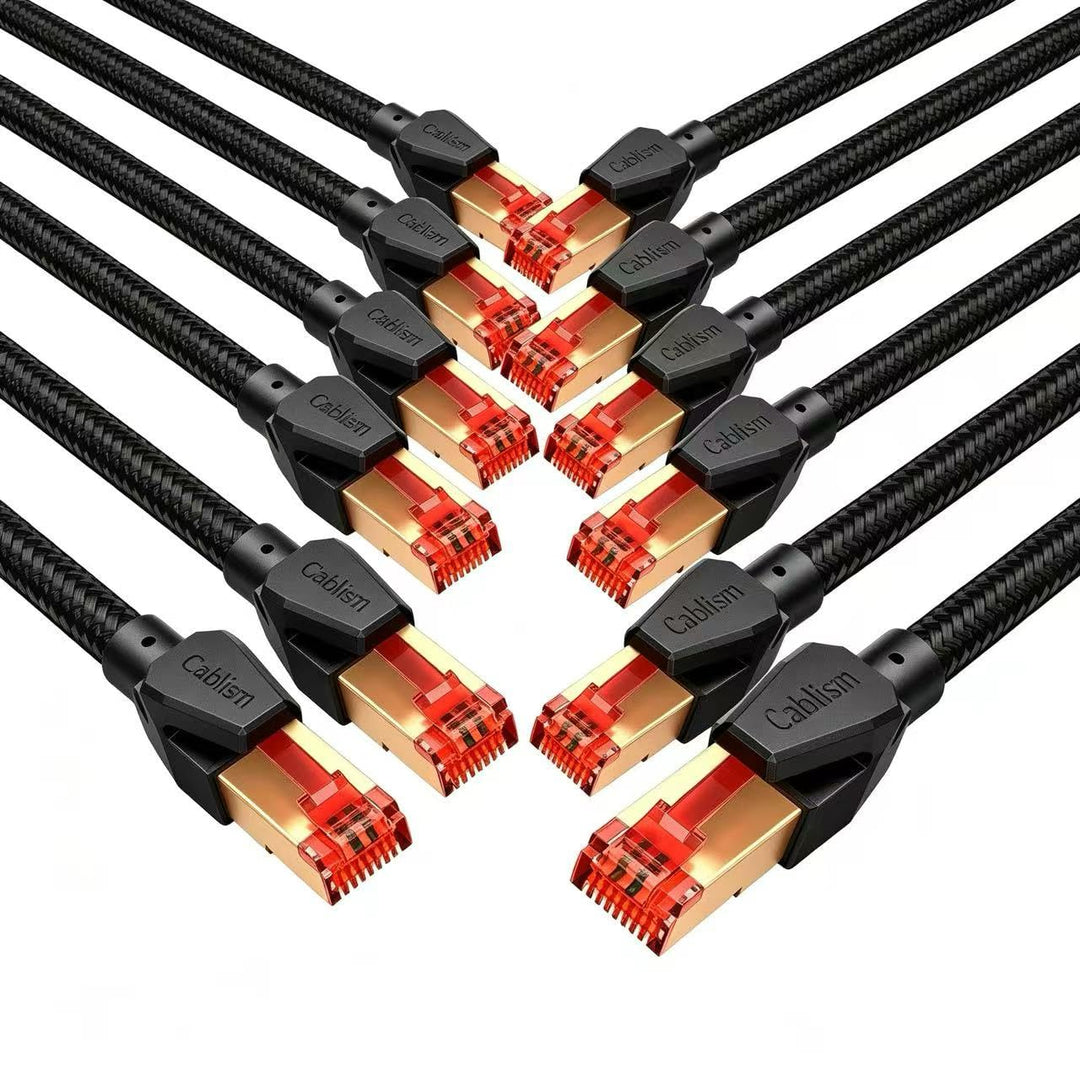 Cat 8 PatchKabel 1M-12Stück kurz,LAN Netzwerkkabel Ethernet RJ45 kabel 40Gbps 2000MHz Hohe Geschwind