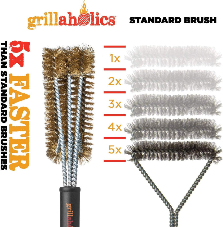 Grillaholics Essentials Grillbürste aus Messing, weichere Messingborsten, Drahtgrillbürste für siche
