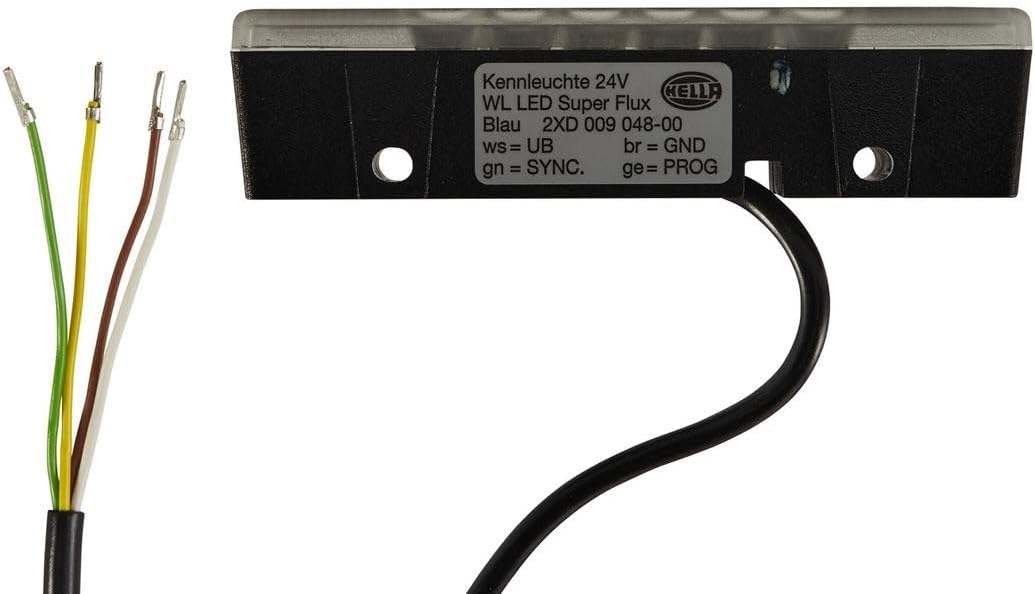 HELLA - LED-Blitz-Kennleuchte - WL-LED - 24V - blau - Einbau/Schraubanschluss - Kabel: 800mm - Steck