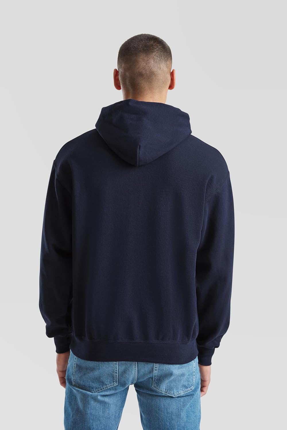Fruit of the Loom Herren Kapuzenpullover S Deep Navy + Gratis Myshirt Stoffbeutel, S Deep Navy + Gra