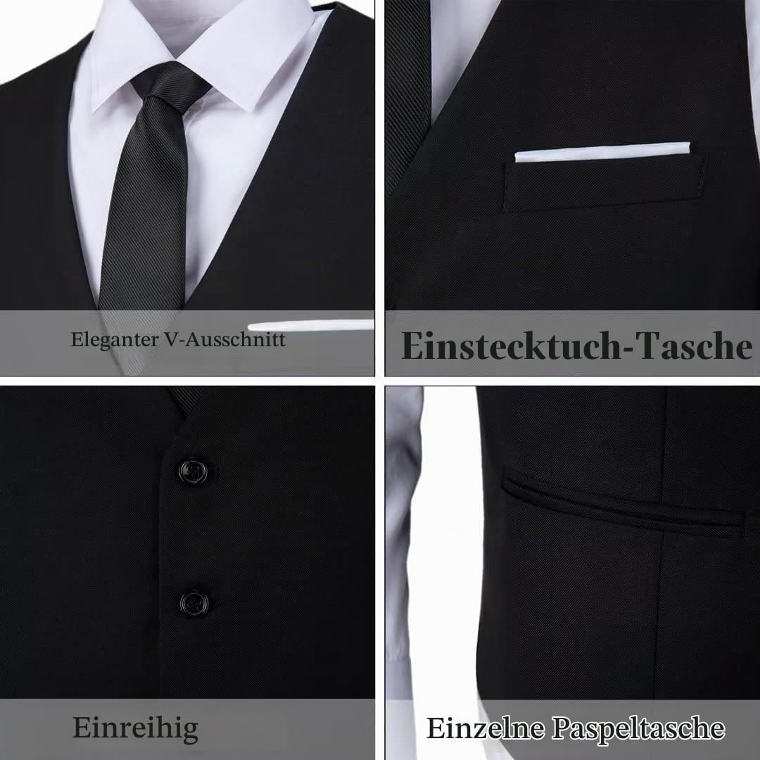COOFANDY Herren Western Weste Herren Anzug Weste V-Ausschnitt ärmellose Westen Slim Fit Anzug Busine