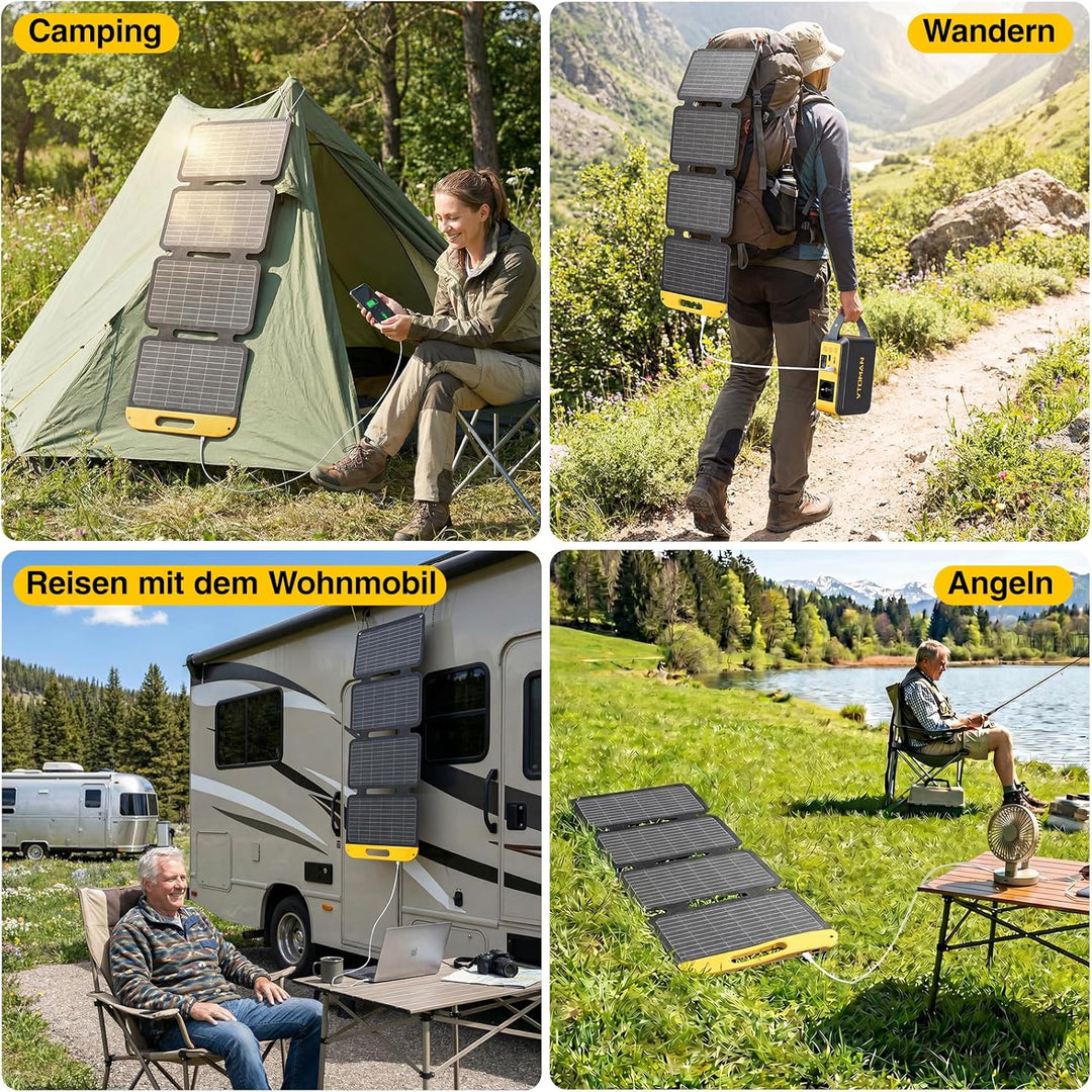 VTOMAN VS40 Tragbares Solarpanel 40W 13,9V, 25% Wirkungsgrad Faltbar | Solarpanel / IP67 Wasserdicht