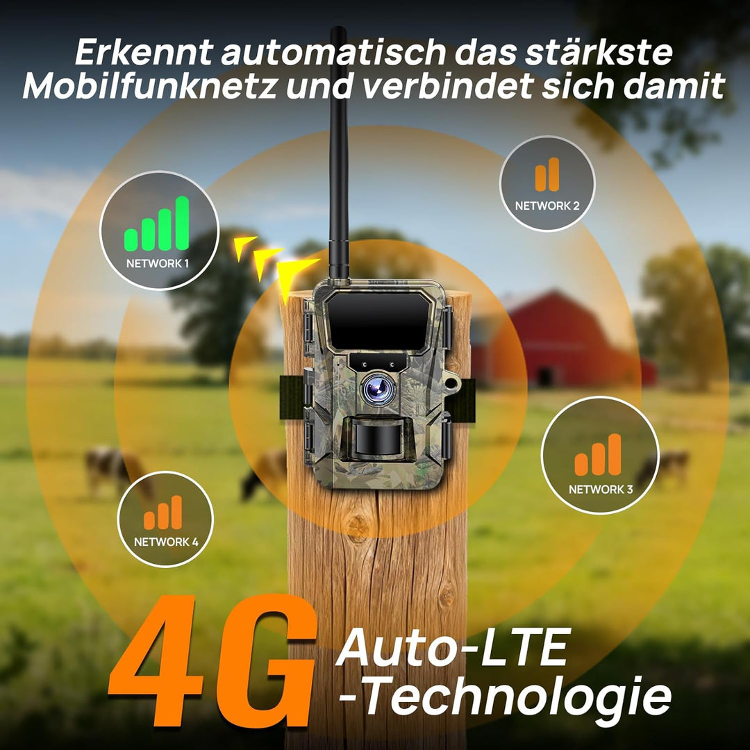 iZEEKER Solar Wildkamera mit Handyübertragung App, HD 48MP 4G LTE & Standard Wildkamera, Bewegungsme