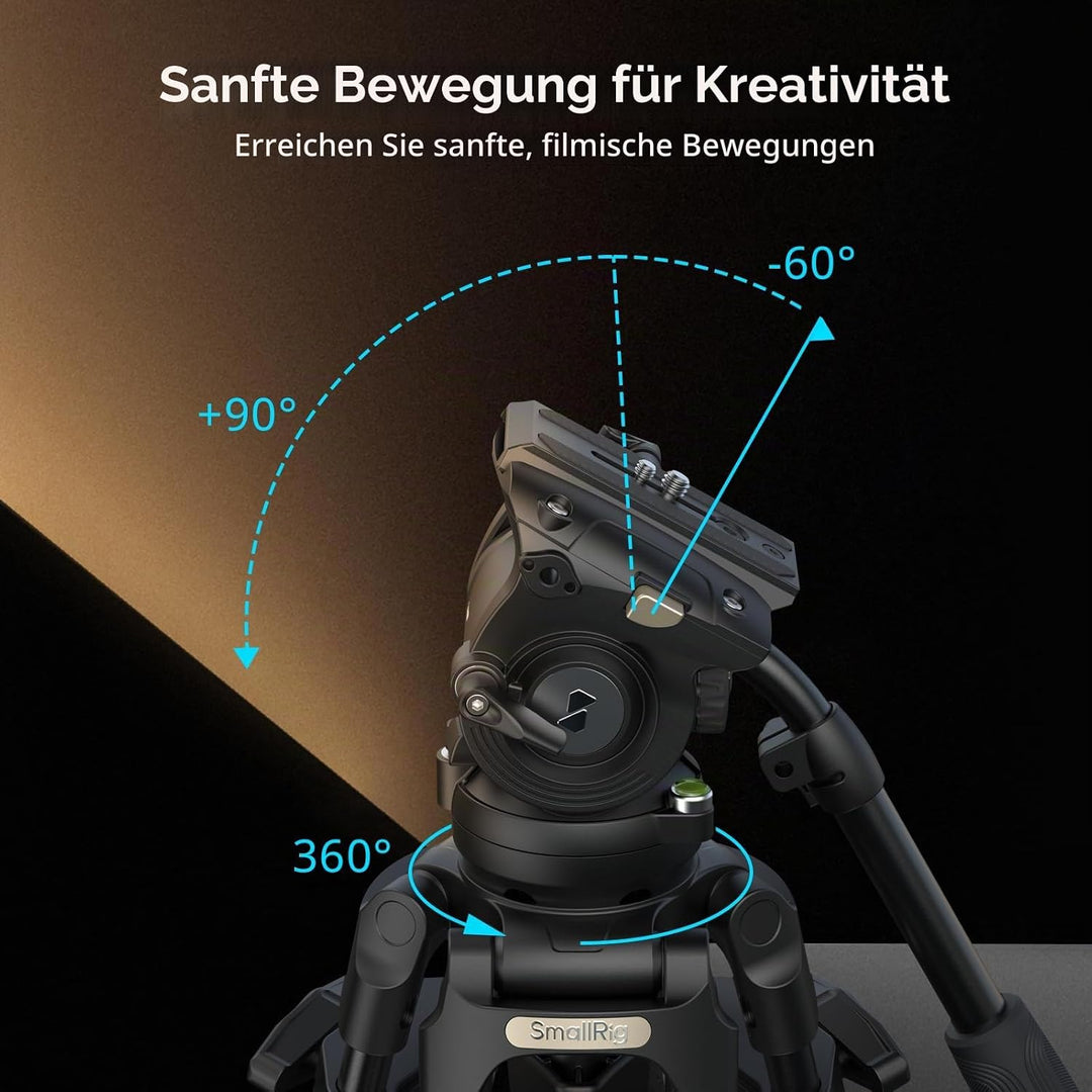 SMALLRIG 214cm FreeSpeed Aluminiumlegierung Video-Stativ, Schwerlast-Kamera-Stativ mit 6-Stufen-Gege