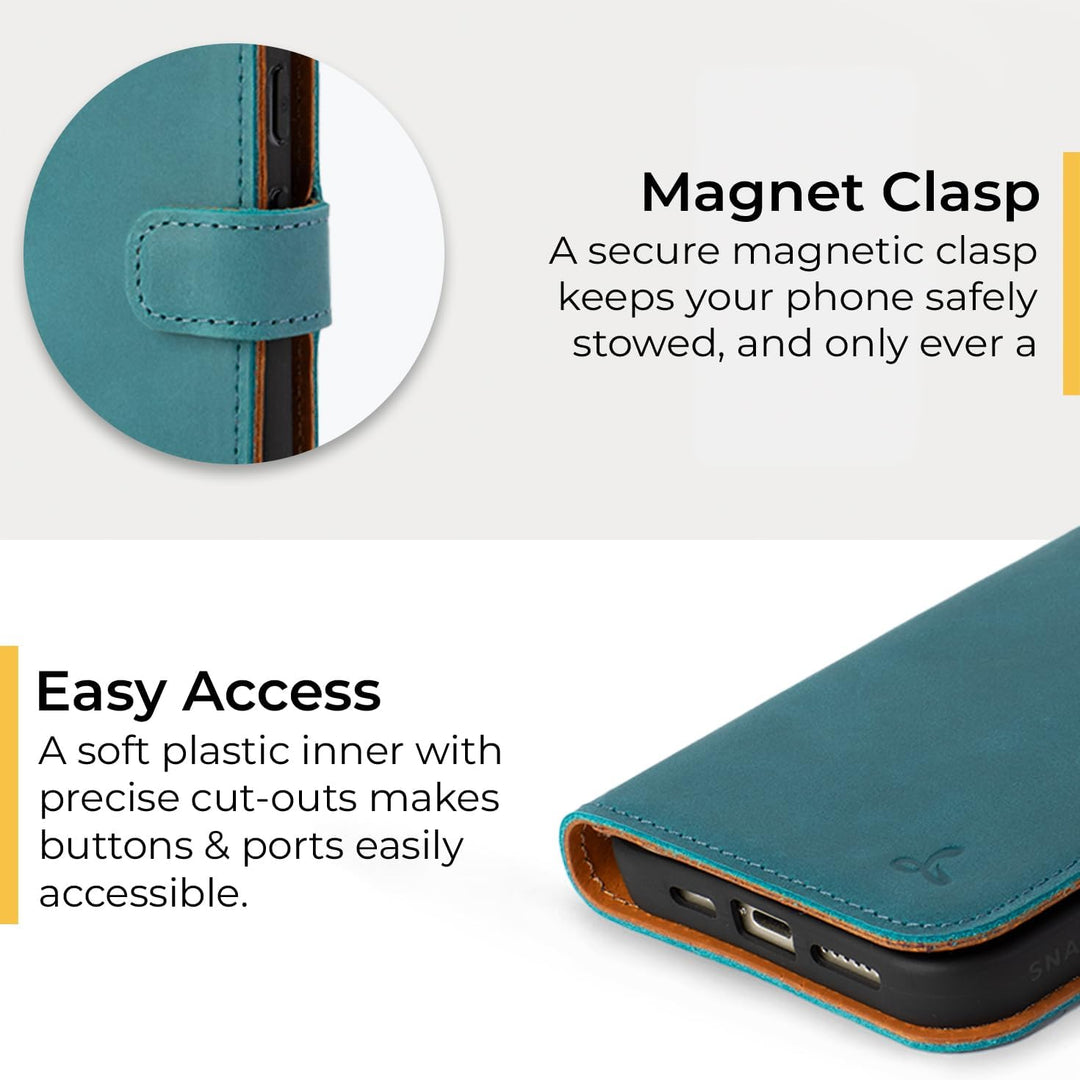 Snakehive Schutzhülle/Klapphülle echt Lederhülle mit Standfunktion, Handmade in Europa für Google Pi