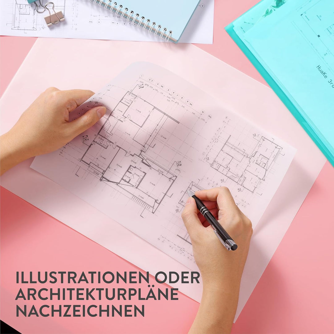 Tritart Transparentpapier Bedruckbar Weiss DIN A4 | 300 Blatt 100g/qm | Papier Transparent A4 - 300