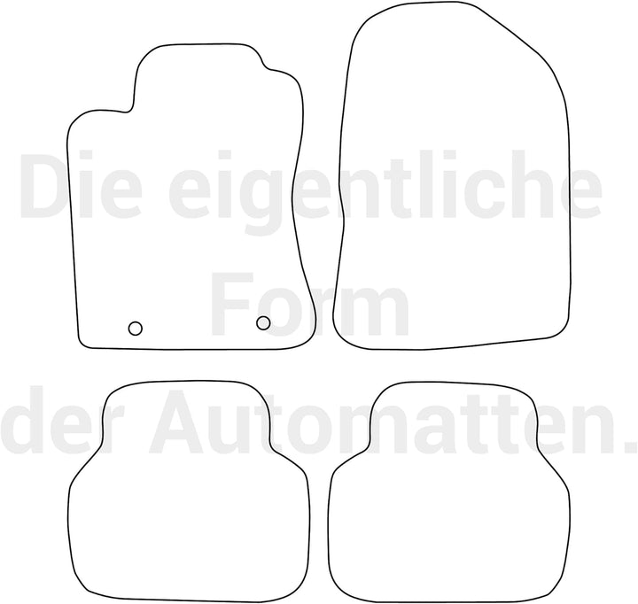 moto-MOLTICO Fussmatten Auto Velours Autoteppiche Schwarz Automatten Set 4-teilig passend für Toyota