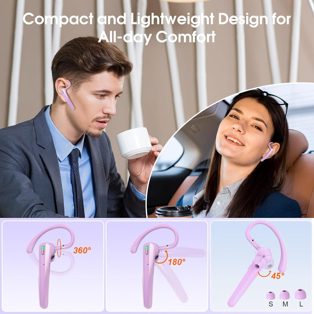 V5.3 Bluetooth Headset, Headset Kabellos Freisprech mit ENC Dual Geräuschunterdrückung Mic, 120 Std
