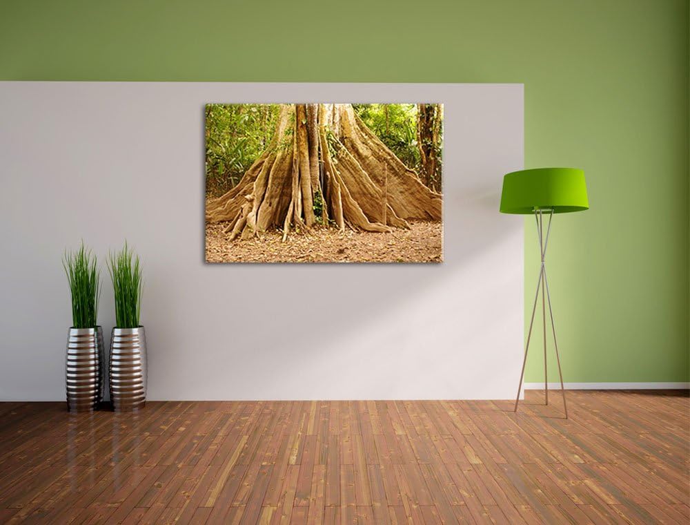 Mächtiger Urwald Baum Format: 100x70 auf Leinwand, XXL riesige Bilder fertig gerahmt mit Keilrahmen,