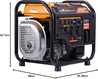 3200W Inverter-Generator, Benzin 4-Takt Backup-Stromversorgung mit Parallell-Funktion, mit AC/DC/USB
