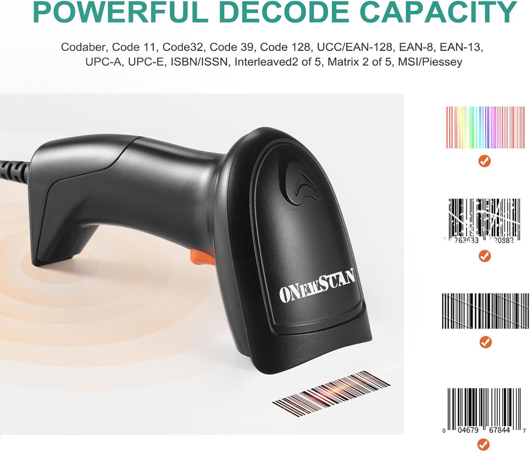 USB Barcode Scanner, 1D Laser Kabel Handheld Barcode Scanner für Mobile Zahlung, Convenience Store,