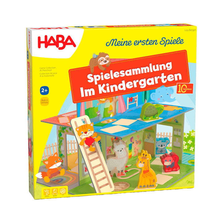 HABA Im Kindergarten Spielesammlung - 10 Abwechslungsreiche Spielideen - Grosses 3D-Spielhaus mit 5