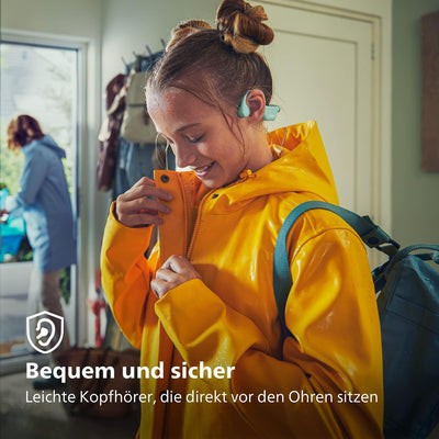 Philips TAK4607GR/00 Kabellose Open-Ear-Kopfhörer für Kinder, IPX5 Wasserschutz und bis zu 5 Stunden