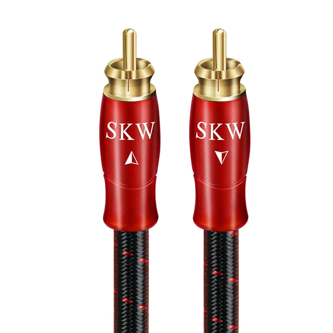 SKW Cinch Subwoofer Kabel, OFC Kupfer - Dual geschirmt RCA Digital Koaxialkabel mit PVC + Baumwollge