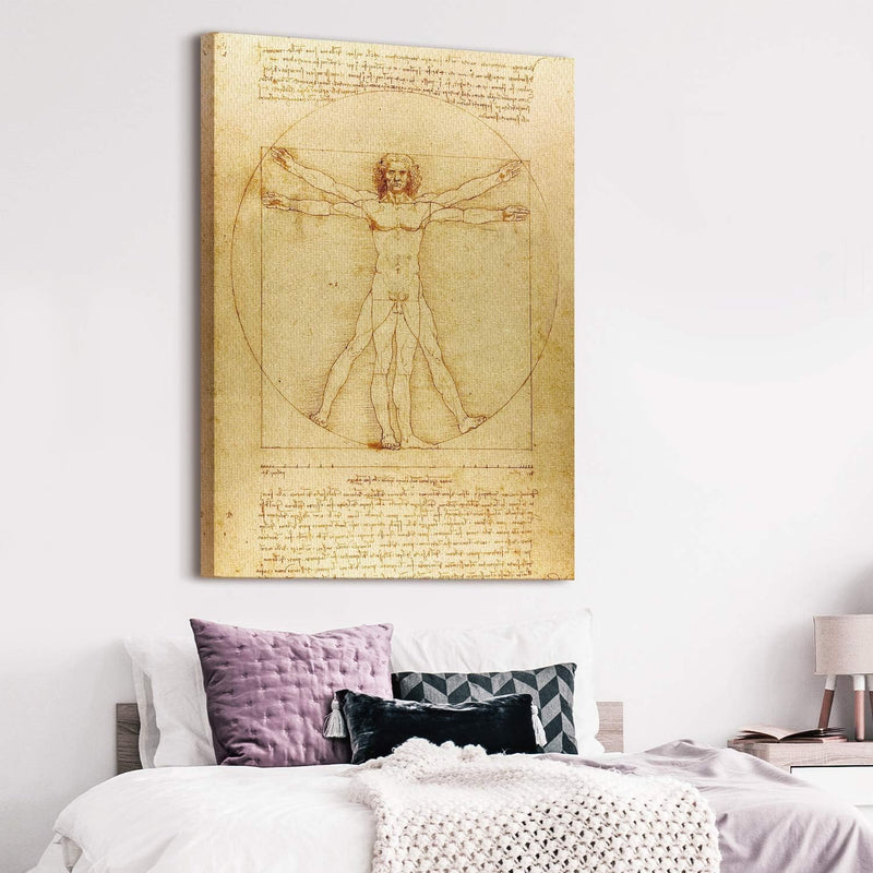 PICANOVA – Leonardo da Vinci – Vitruvian Man 75x100cm – Bild auf Leinwand – Premium Kunstdruck Auf 2