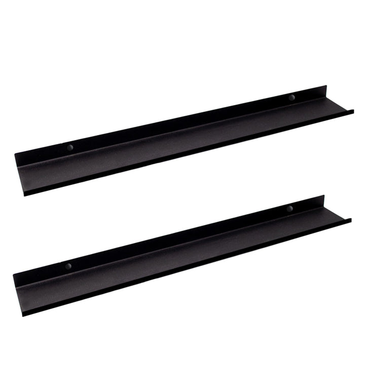 MILUKA Wandregale Aus Metall Schwarz | 2er Set Schweberegale 110 cm Long, Wandboards, Für Dekos, Bil