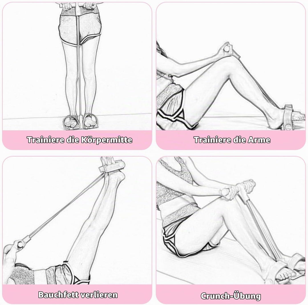 JDCMEI Bauchtrainer, Multifunktionales Spannseil mit Rückentrainer &amp; Fitnessbänder, Sit-Up Trainings