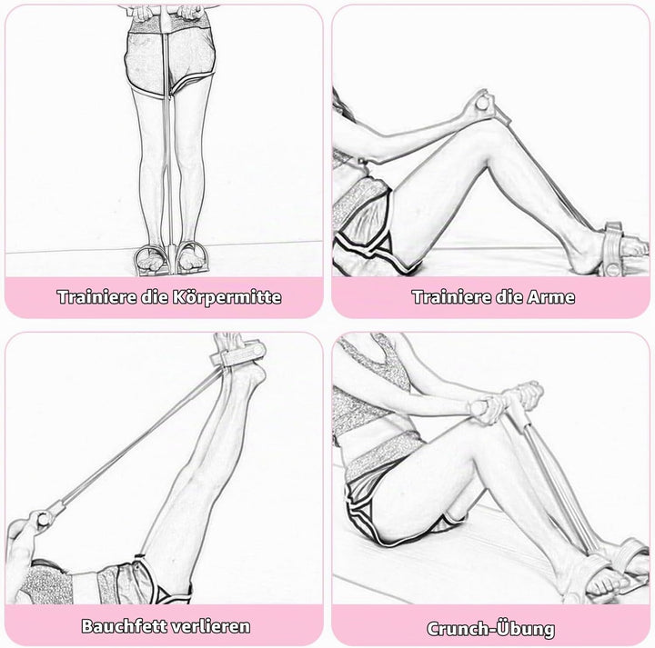 JDCMEI Bauchtrainer, Multifunktionales Spannseil mit Rückentrainer &amp; Fitnessbänder, Sit-Up Trainings
