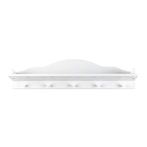 Puckdaddy Wandregal Frederik – 80x14x20 cm, dekoratives Regalbrett mit Wolken-Design in Weiss, Kinde