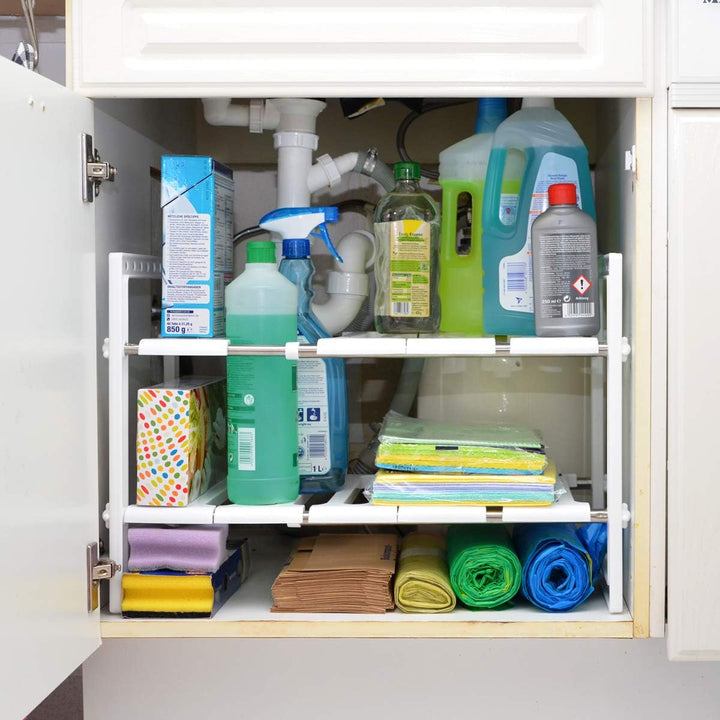 EYEPOWER Unterschrankregal Teleskop Spülschrankregal Regaleinsatz 39-67 cm Weiss