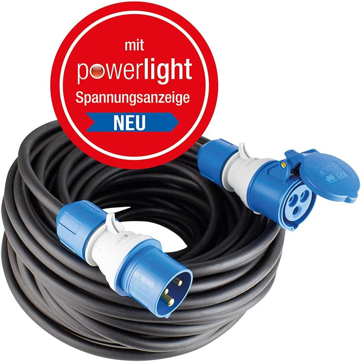 as - Schwabe CEE Outdoor-Verlängerungsleitung 10m mit neuer powerlight Spannungsanzeige, CEE-Stecker