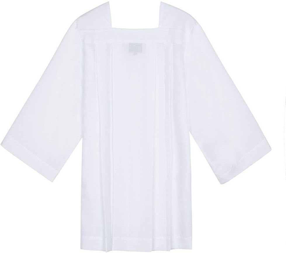 IvyRobes Priester Talar Priester Talar Premium Weiss Square Ausschnitt Messhemd, Weiss S