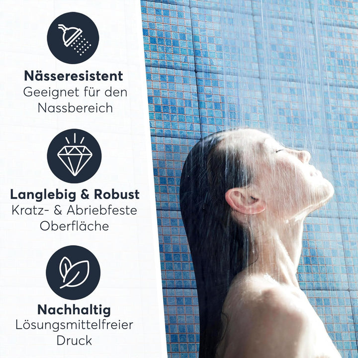 Aufkleber für Fliesen I Fliesensticker Vinyl Mosaikfliesen I Selbstklebende Dekorfolie zur Wandgesta