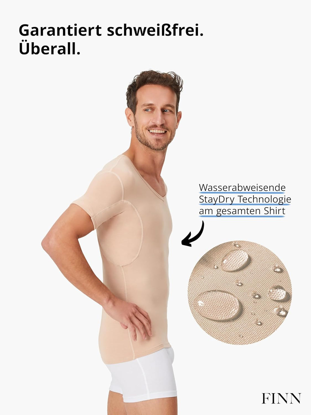 FINN wasserabweisendes Anti-Schweiss Shirt Herren mit Achselpads – Minimiert Schweissflecken am gesa