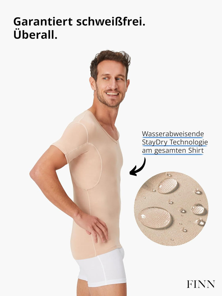 FINN wasserabweisendes Anti-Schweiss Shirt Herren mit Achselpads – Minimiert Schweissflecken am gesa