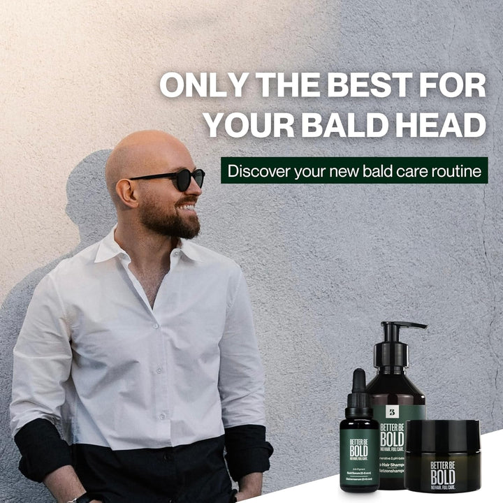 BETTER BE BOLD Pflegendes Glatzenshampoo (0-6mm) | Reinigt effektiv | pH-balanced | Feuchtigkeitsspe