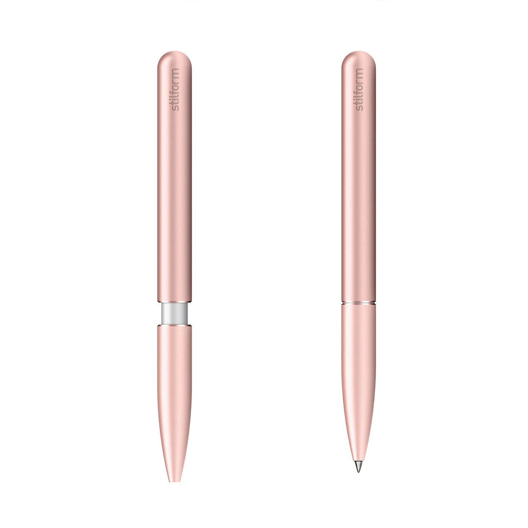 stilform 200032 Kugelschreiber aus Aluminium – patentierter Ballpoint Pen, verschiebbare Kappe mit M
