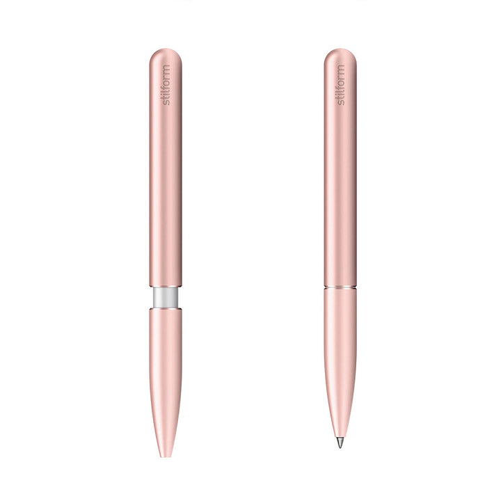stilform 200032 Kugelschreiber aus Aluminium – patentierter Ballpoint Pen, verschiebbare Kappe mit M