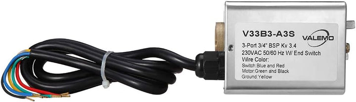 Motorisiertes Ventil 3 Wege Zonenventil 3/4 Zoll DN20 5 Drähte mit Endschalter 220VAC Normalerweise