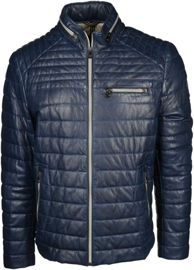 MILESTONE Herren Lederjacke Terenz 50 Blau, 50 Blau