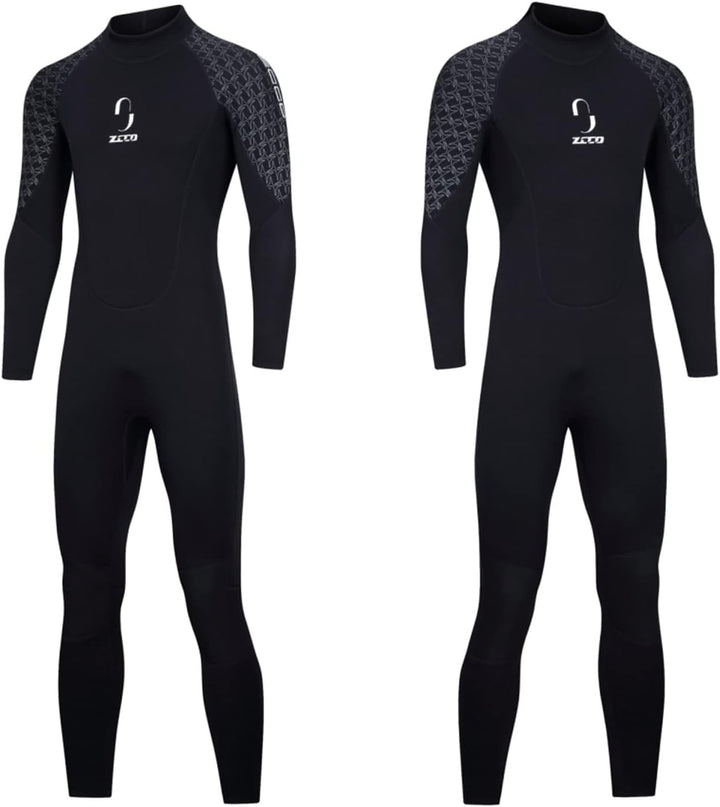 ZCCO Herren-Neoprenanzug, 3 mm Premium Neopren, volle Ärmellänge, Taucheranzug für Spearfishing, Sch