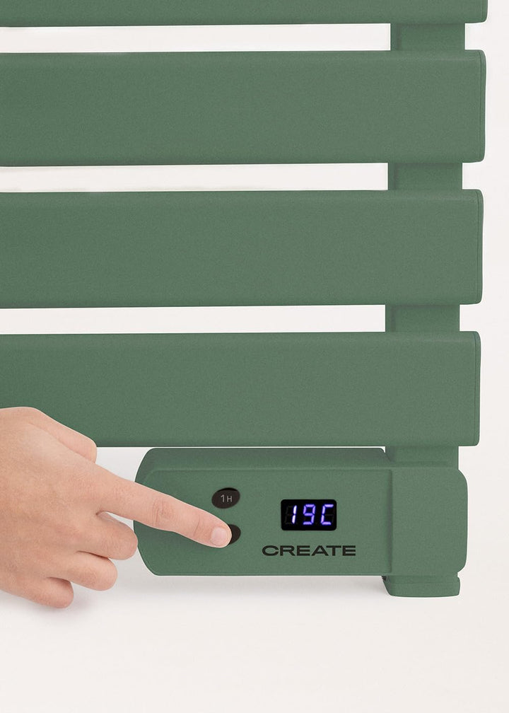 CREATE / WARM Towel 500W / Elektrischer Badheizkörper Salbeigrün / 96,9x55x5cm / Thermostat, geringe