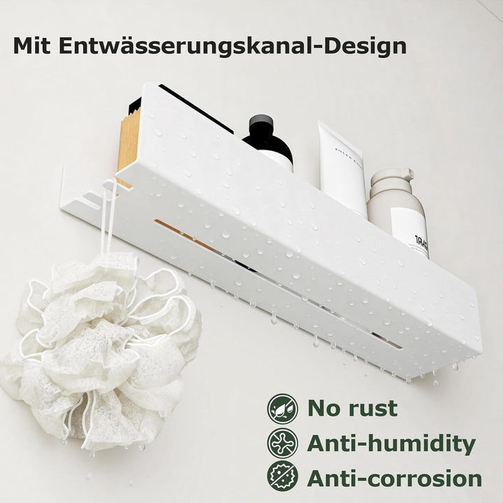 REKITA Duschablage ohne Bohren,Badezimmer Organizer 40 cm,Duschablage Edelstahl,Shampoo Halterung fü