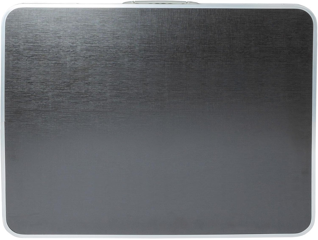 Harbour Housewares 1x Schwarz 80cm x 60cm Klappbarer Campingtisch aus Metall - Klein Faltbar Tragbar