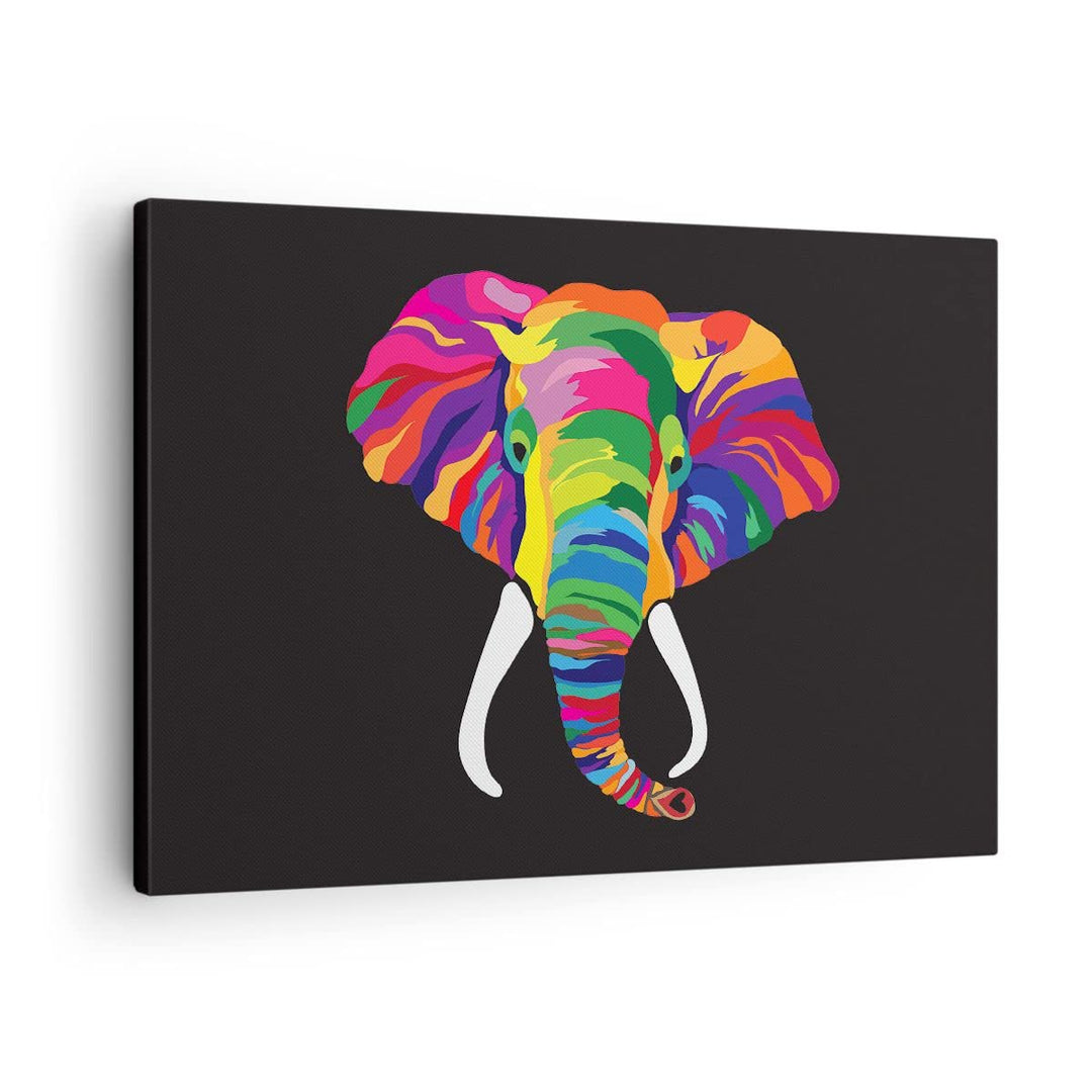 ARTTOR Bilder auf Leinwand Elefant spass bunt tier Leinwandbild 70x50cm Wandbilder Dekoration Wohnzi