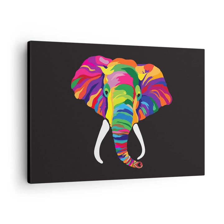 ARTTOR Bilder auf Leinwand Elefant spass bunt tier Leinwandbild 70x50cm Wandbilder Dekoration Wohnzi