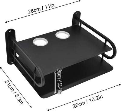 Septpenta Double Layer Floating Wall Mount, Dual Wireless WiFi Router Storage Box, TV Box Storage Ra