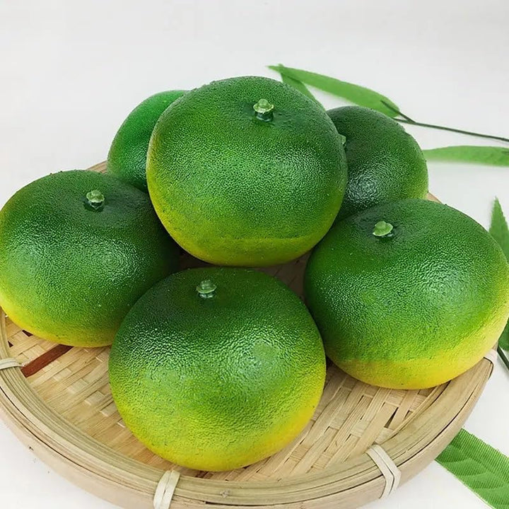 GMMH Künstliche Deko Mandarine (6 Stück) - Lebensechtes Plastikobst, Plastikfrucht, Kunstobst, Fruch