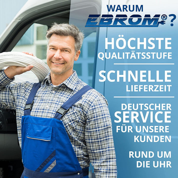 EBROM Gummileitung flexibel H07RN-F 5x16 mm² f. Wandladestation E-Auto 23 m | 3 bis 120 m - Gummisch