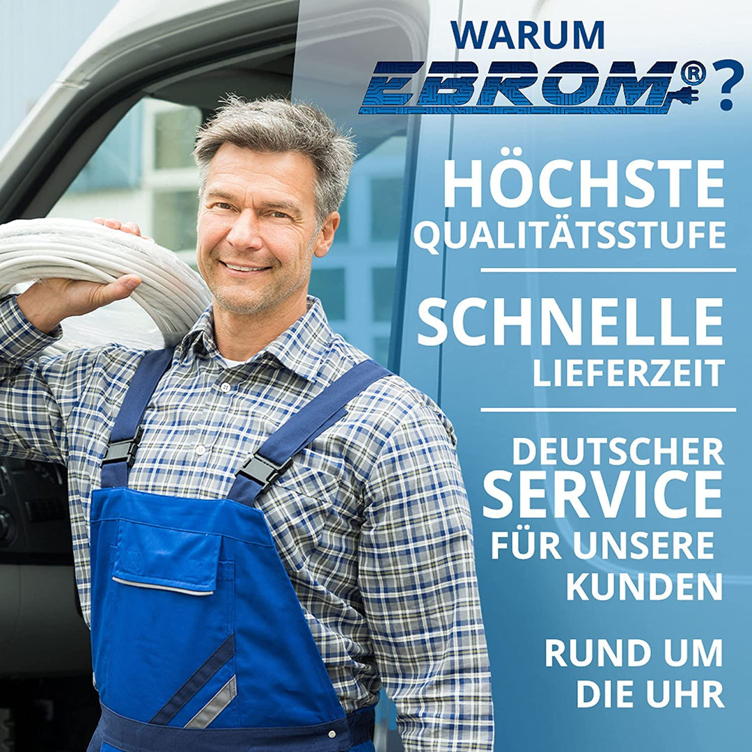 EBROM NYM-J 5x6 mm² Installationskabel Mantelleitung grau - Länge: 85 m | 5m bis 120 m, Installation
