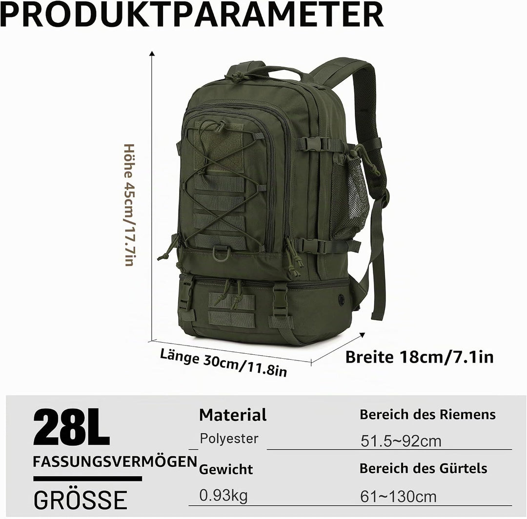 Mardingtop 28L Rucksack Taktischer Rucksack Wanderrucksack Trekkingrucksack Angelrucksack für Surviv