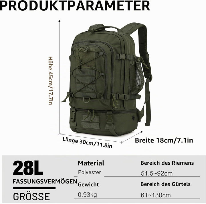 Mardingtop 28L Rucksack Taktischer Rucksack Wanderrucksack Trekkingrucksack Angelrucksack für Surviv