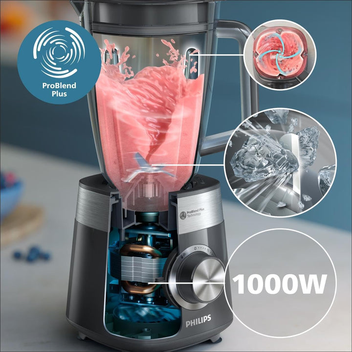 Philips 5000-Serie Standmixer - 1000 W. 2L maximales Fassungsvermögen. ProBlend Plus-Technologie. Sp