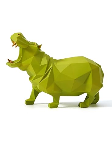 Amoy-Art Nilpferd Skulptur Arts Hippo Figuren Modern Dekor Statue Tier Geschenk Polyresin Wohnzimmer